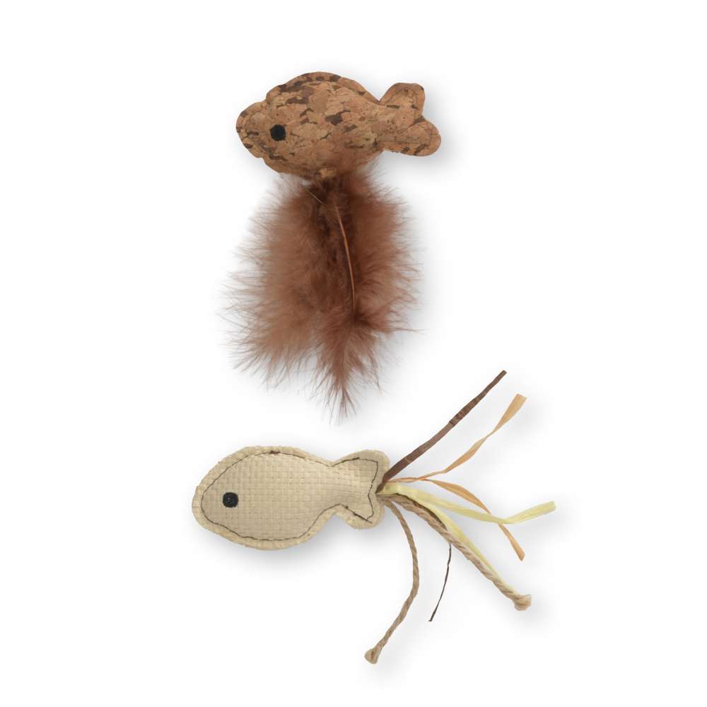 Catit Fish Twin con rafia y cola de plumas