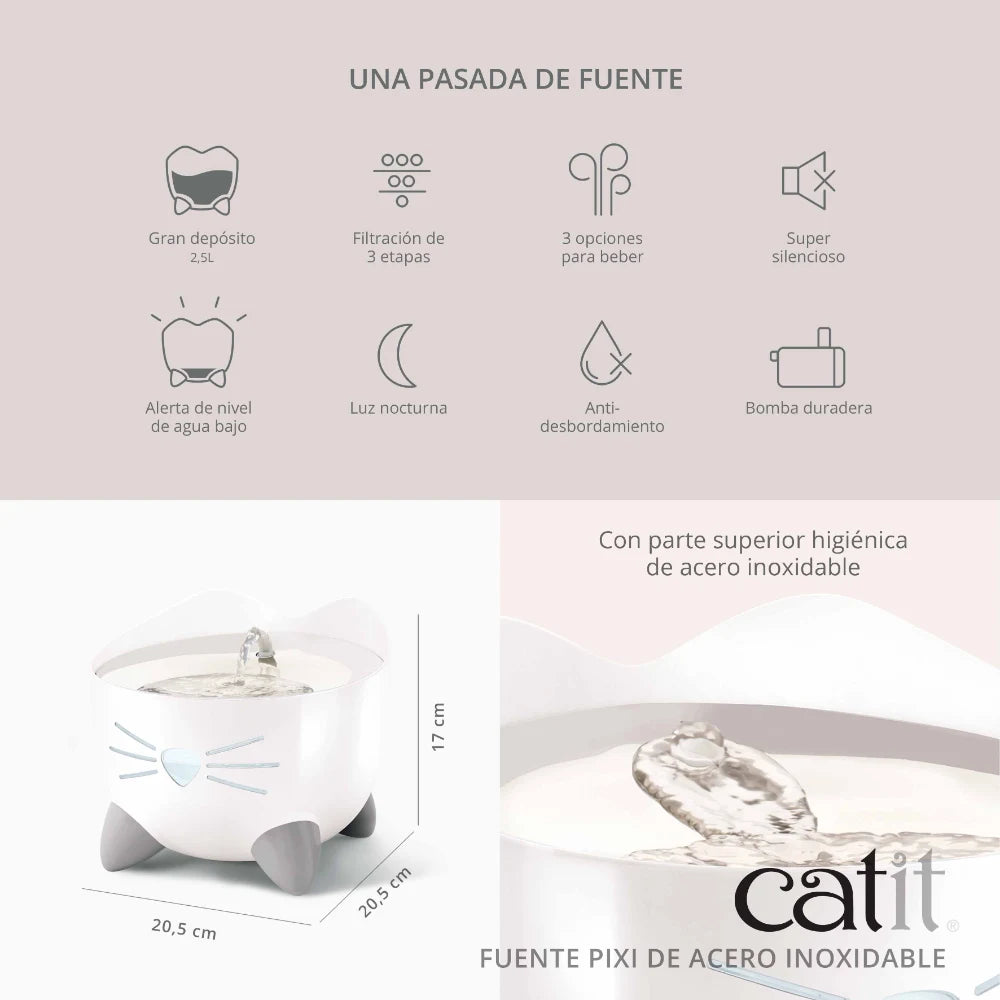Fuente PIXI de Acero Inoxidable