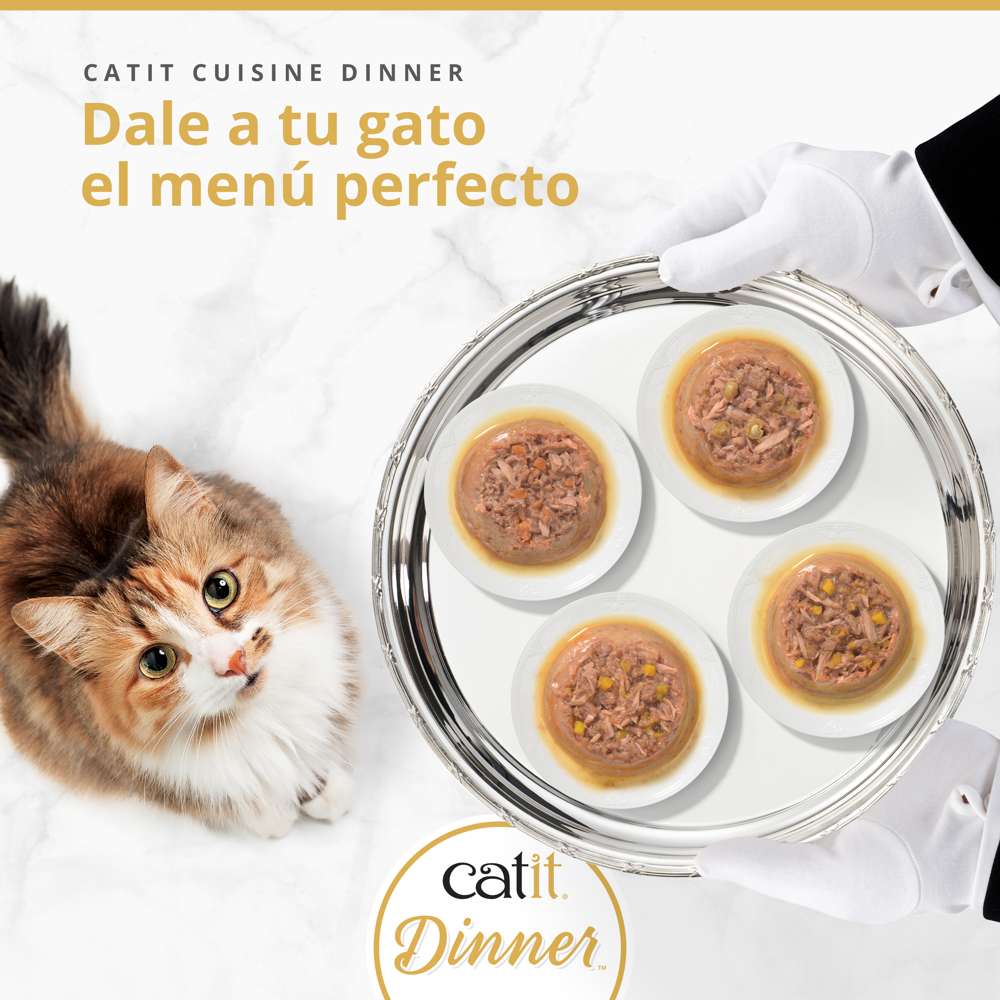Tarrina de pescado de doble capa para gatos Catit Cuisine Dinner